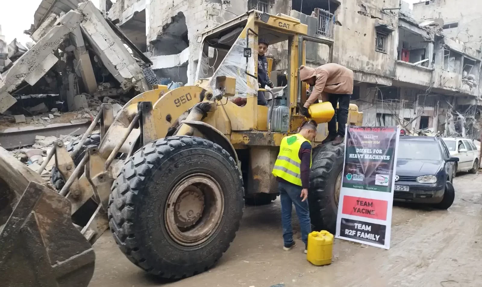 The donations enables us to provide fuel for the deployment of heavy machinery in Jabalia for the vital task of clearing the roads.
