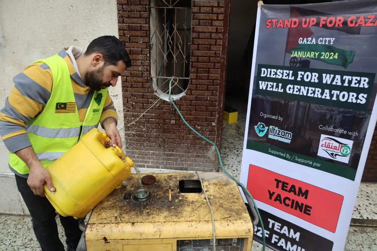 Iltizam Relief Society is providing fuel for the North Gaza well generator to restore clean water access